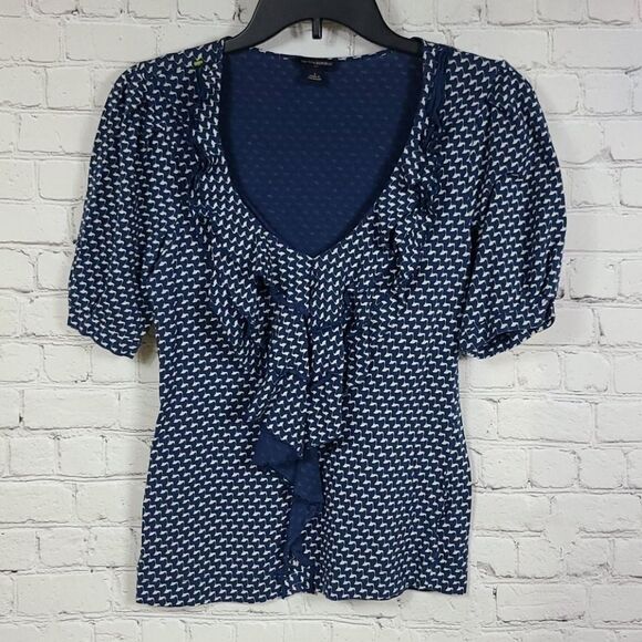 Banana Republic Ruffled Neck Knit Short Sleeve Top - Picture 10 of 10